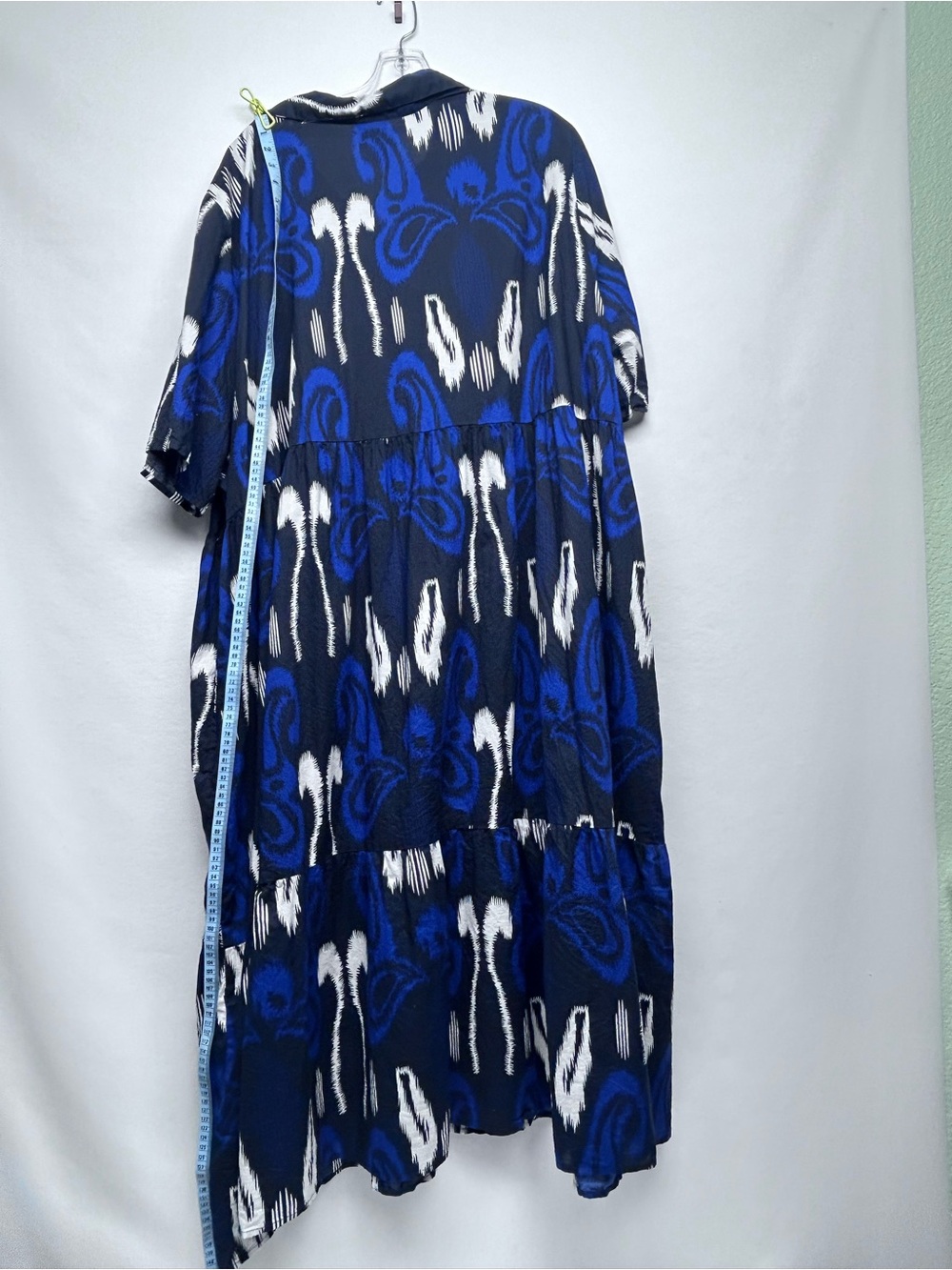 Ulla Popken Navy, Royal Blue & White Abstract Tiered Midi Dress 28/30 - Picture 10 of 10